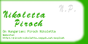 nikoletta piroch business card